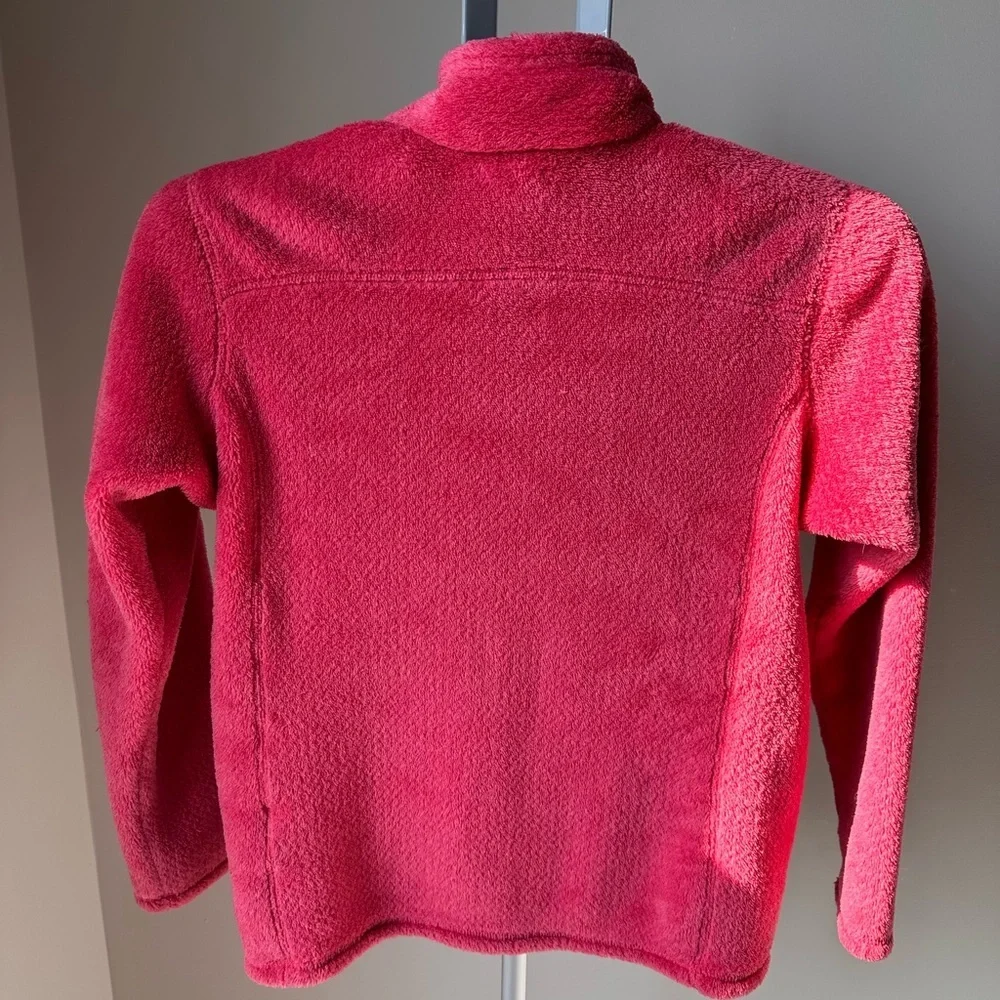 Patagonia Girls Large 12 Re-Tool Snap-T Fleece Pullover Pink Purple Trim Outdoor